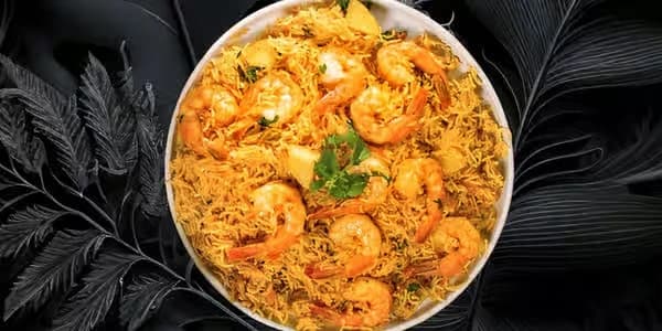 Shrimp biryani
